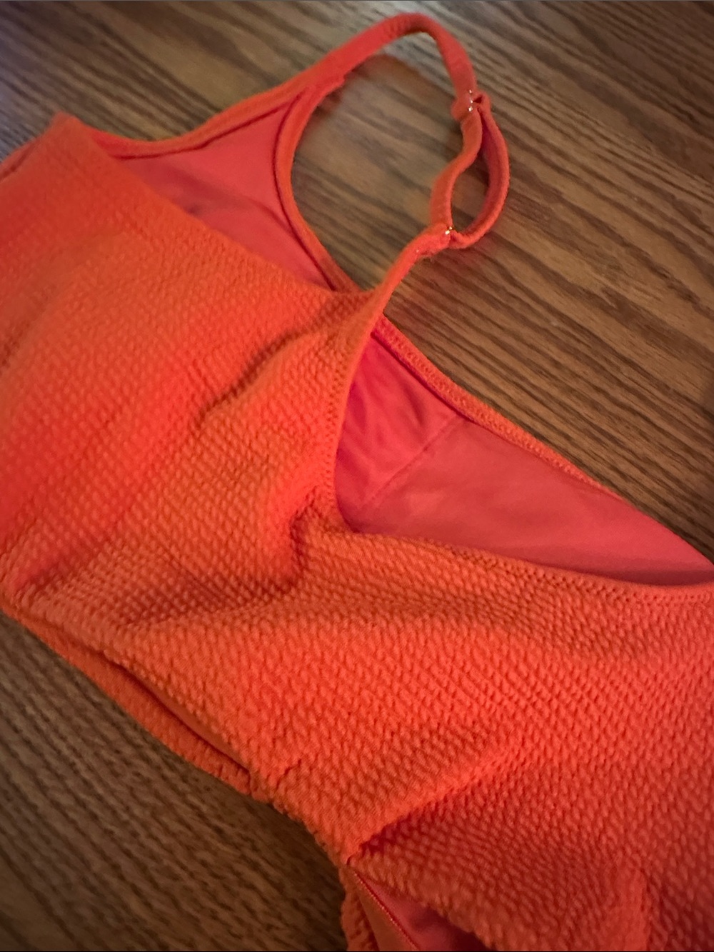 Orange Ribbed Bikini Top - Picture 2 of 3